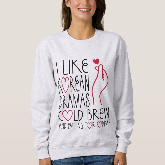 Jag gillar koreanska Dramas Kall Brew T Shirt (Framsida)