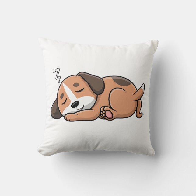 Jag gillar kranar - Napping hund Kudde (Framsida)