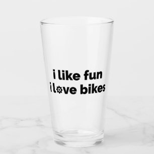 Jag gillar kul jag älskar cyklar glaskopp