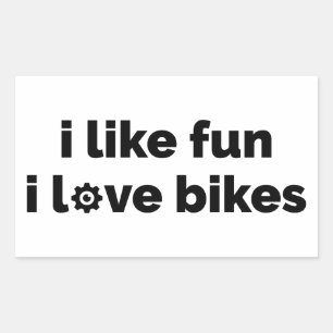 Jag gillar kul jag älskar cyklar rektangulärt klistermärke