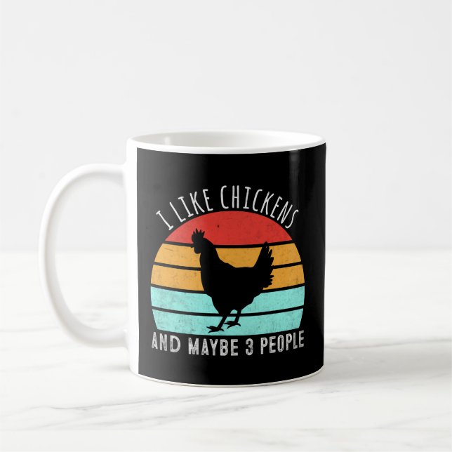 Jag gillar kycklingar och kanske 3 kycklingar. kaffemugg (Vänster)