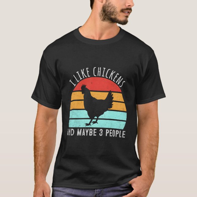 Jag gillar kycklingar och kanske 3 kycklingar. t shirt (Framsida)