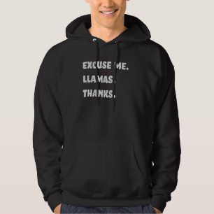 Jag gillar lama Ursäkta lama Tack jag älskar lama Hoodie