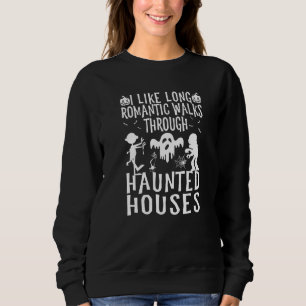 Jag gillar långa romantiska promenader genom spökh t shirt