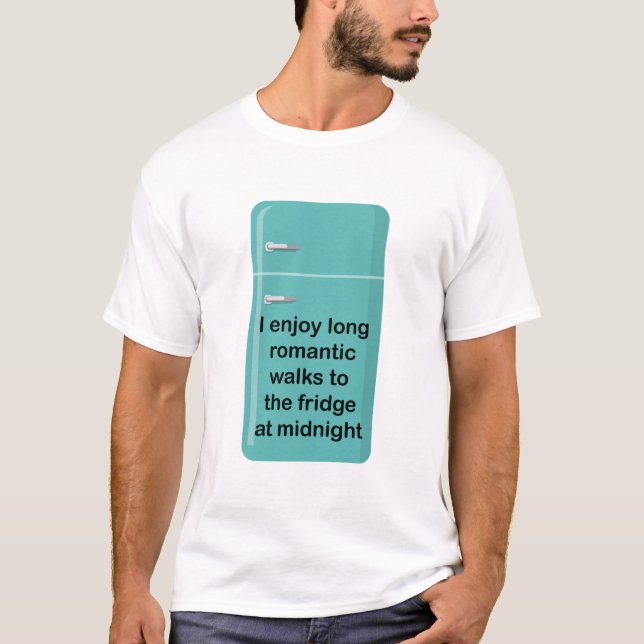 Jag gillar långa romantiska promenader till kylen t shirt (Framsida)