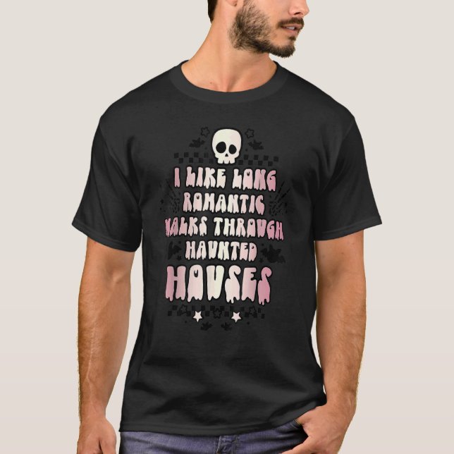 Jag gillar långa romerska promenader genom hemlösa t shirt (Framsida)