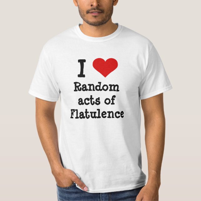 Jag gillar lustiga slumpmässiga fall av Flatulence T-shirt (Framsida)