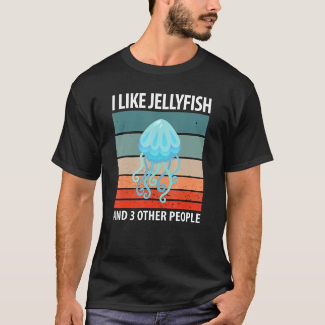 Jag gillar maneter och tre andra människor t shirt (Framsida)