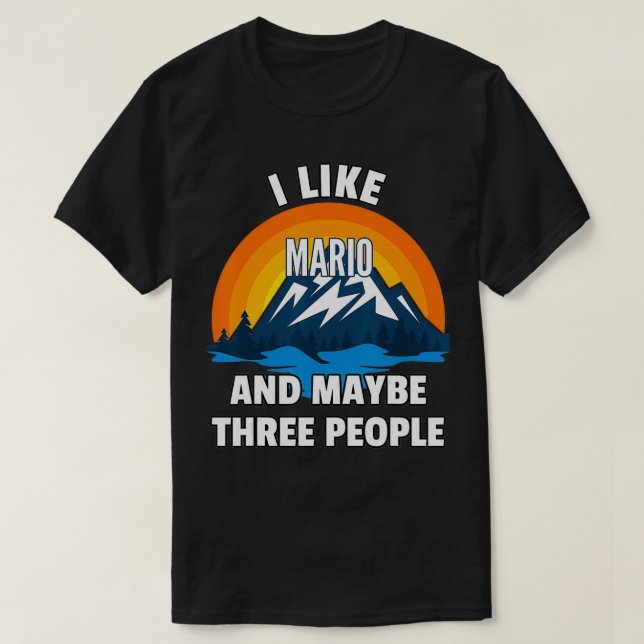 Jag gillar Mario och kanske tre personer T Shirt (Design framsida)
