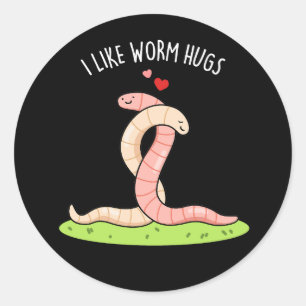 Jag gillar Mask Hugs Funny Warm Mask Pun Mörk BG Runt Klistermärke