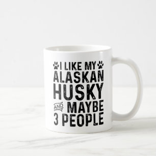 Jag gillar min Alaska Husky och 3 personer Kaffemugg