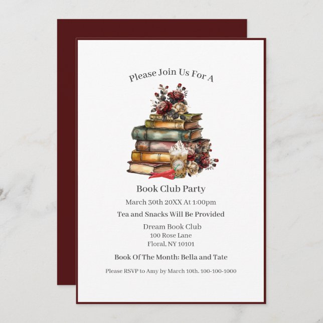 Jag gillar min bokar-krydda och min isig på kaffe, inbjudningar (Fram/baksida)