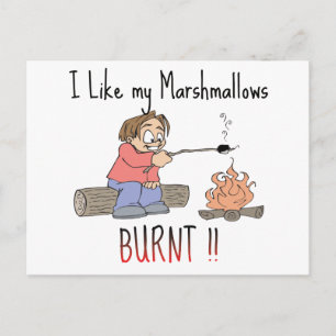 Jag gillar min brända mashmallows vykort