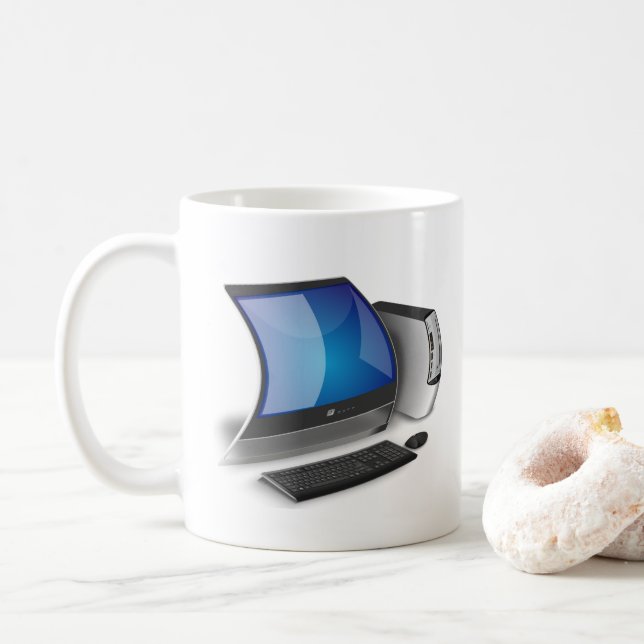 Jag gillar min databehandling elastisk kaffemugg (Med munk)