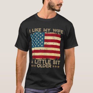Jag gillar min fru lite äldre rolig utsaga kvinna t shirt