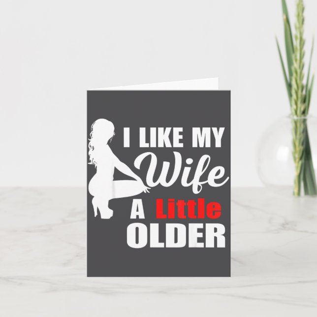 Jag gillar min fru Retro lite äldre Sarcastic Suse Kort (Framsida)