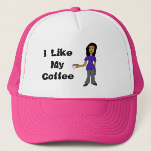 Jag gillar min kaffebröstad Latina Female Tecknad Keps