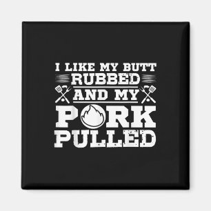 Jag gillar min knapp Rubbed Funny Grill Bbq Kött S Magnet