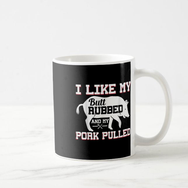 Jag gillar min knapp Rubbed Funny Grilling Bbq Köt Kaffemugg (Höger)