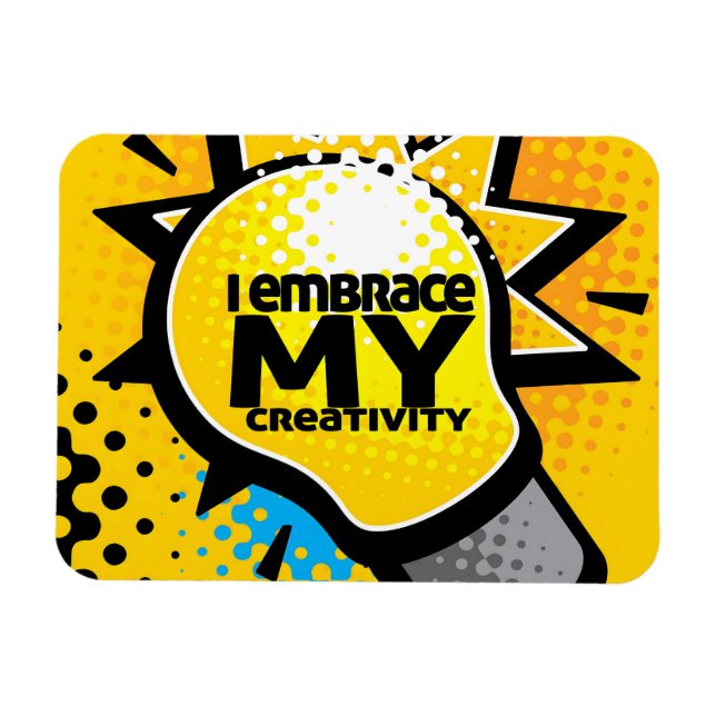 "Jag gillar min kreativitet" Motiveringsbekräftels Magnet (Horisontell)