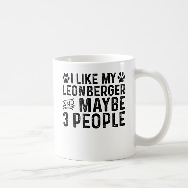 Jag gillar min Leonberger och 3 personer Kaffemugg (Höger)