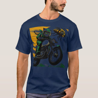 Jag gillar min motorcykel min katt Cicadas Cat 202 T Shirt