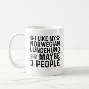 Jag gillar min norska hund och 3 personer kaffemugg