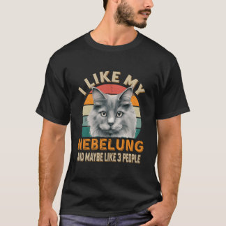 Jag gillar min Perfekt för Nebelung Cat Retro Vint T Shirt
