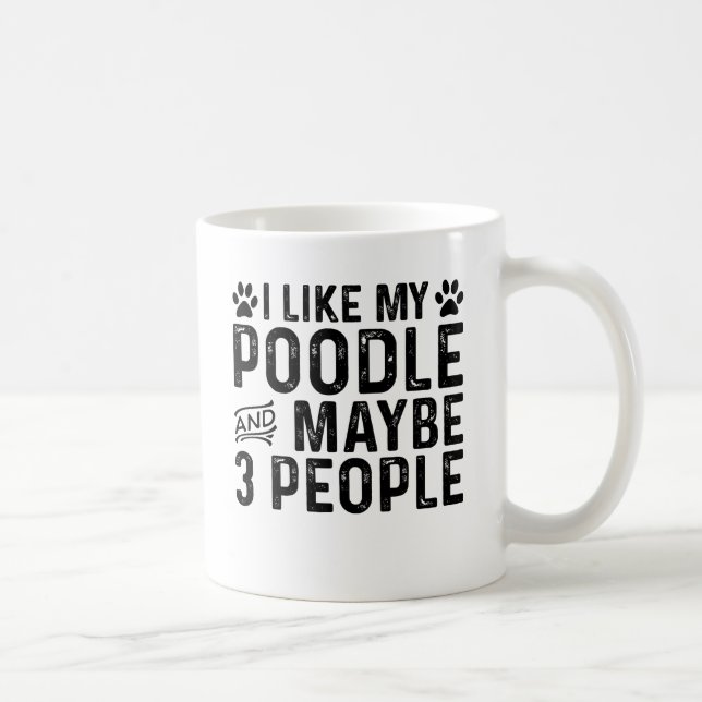 Jag gillar min pudel och 3 personer kaffemugg (Höger)