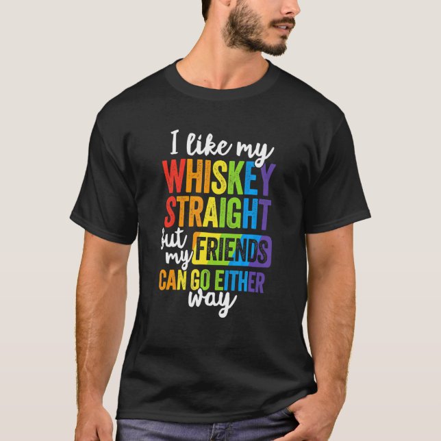 Jag gillar min Raka LGBT Pride Gay Lesbisk T Shirt (Framsida)