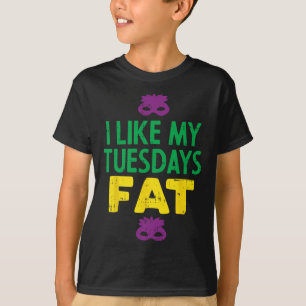 Jag gillar min tisdagsdag Tjock Jester Mask Funny T Shirt