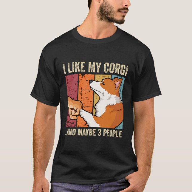 Jag gillar min Welsh Corgi T Shirt (Framsida)