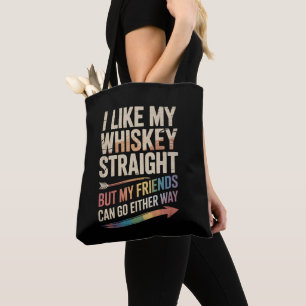 Jag Gillar Min Whiskey Rakt Men Mina Vänner HBTQ Tygkasse
