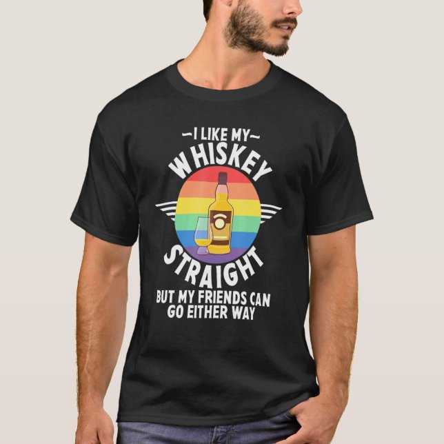 Jag gillar min whisky Rak att köpa mina vänner kan T Shirt (Framsida)