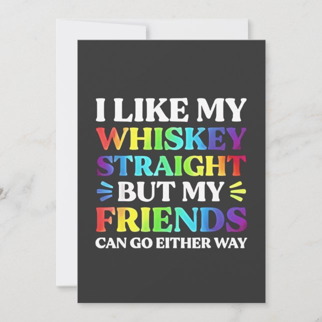 Jag gillar min whisky Rak men mina vänner HBT TQ Julkort (Framsida)