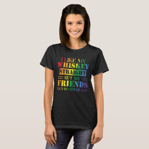 Jag gillar min whisky Rak men mina vänner kan T Shirt