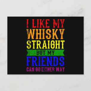 JAG GILLAR MIN WHISKY RAKT LGBT Pride Månad LGBTQ Vykort