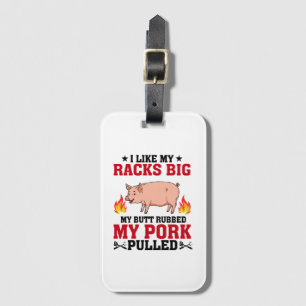 Jag Gillar Mina Racks Stora BBQ, Rumpkött Citat Bagagebricka