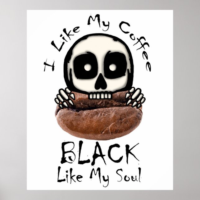 Jag gillar mitt kaffe Black Poster (Framsidan)