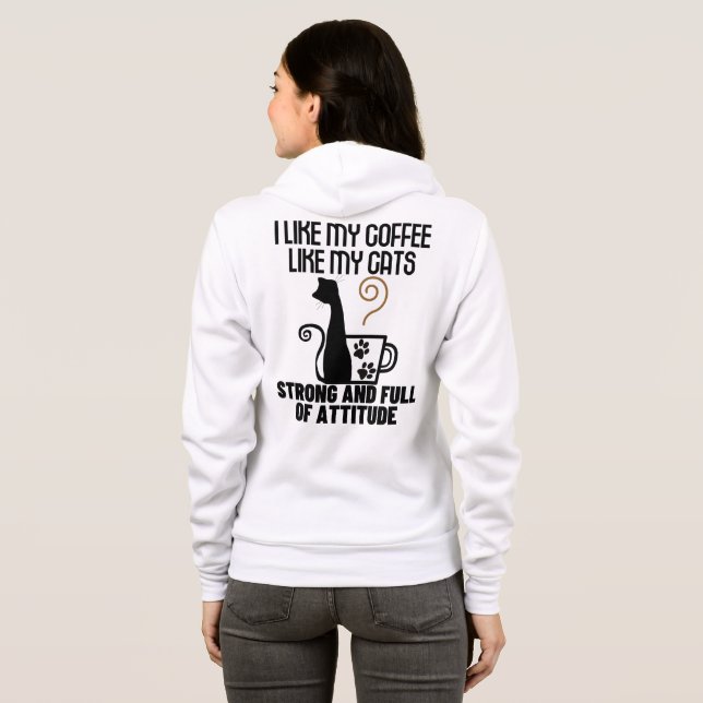Jag gillar mitt kaffe hur jag gillar mina katter.. t shirt (Hel baksida)