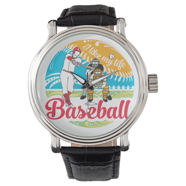 Jag gillar mitt liv Baseball WATCH Armbandsur (Framsida)