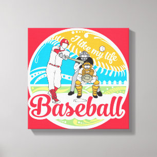 "Jag gillar MITT liv" basebollduk Canvastryck
