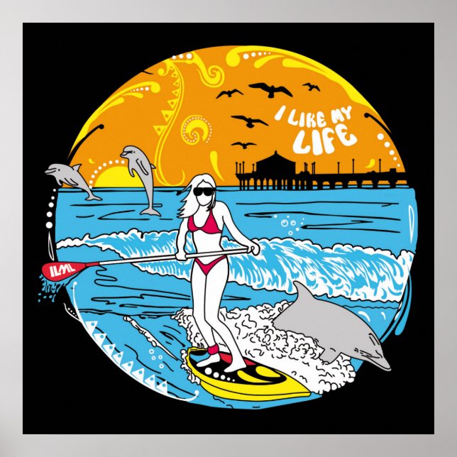 "Jag gillar mitt liv"-paddlar Poster (Framsidan)