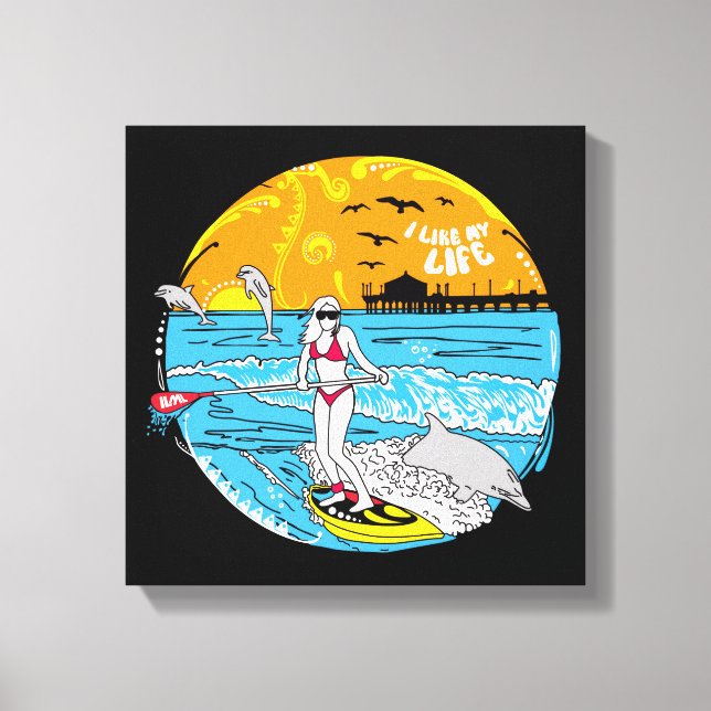 "Jag gillar mitt liv" Paddle Board CANVAS (Framsida)