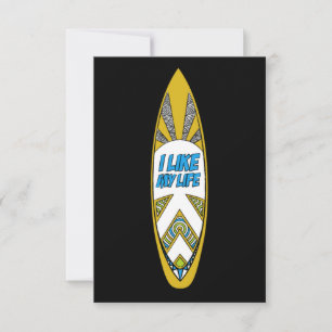 Jag gillar mitt liv surfboard Tackkort Tack Kort