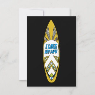 Jag gillar mitt liv surfboard Tackkort Tack Kort
