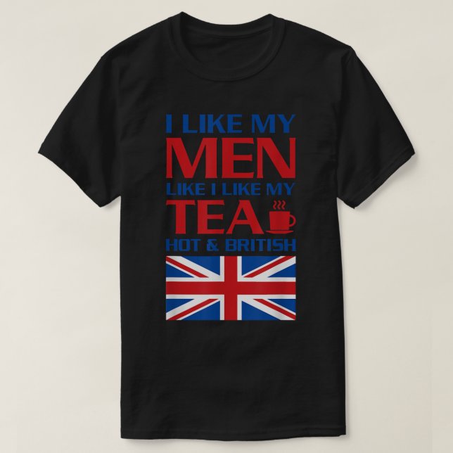 Jag gillar mitt Manar som jag gillar min tea-Hett  T Shirt (Design framsida)