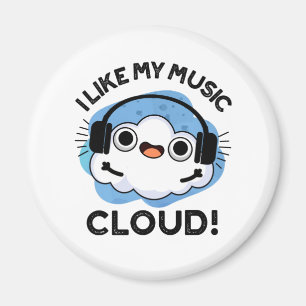 Jag gillar mitt Music Cloud Funny Weather Pun Magnet