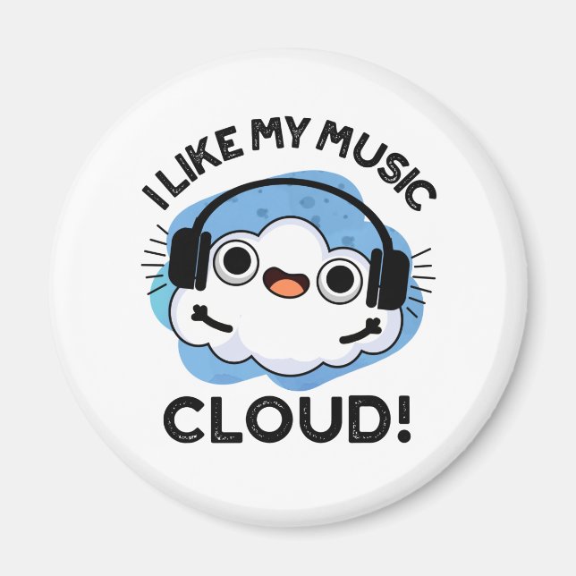 Jag gillar mitt Music Cloud Funny Weather Pun Magnet (Framsidan)
