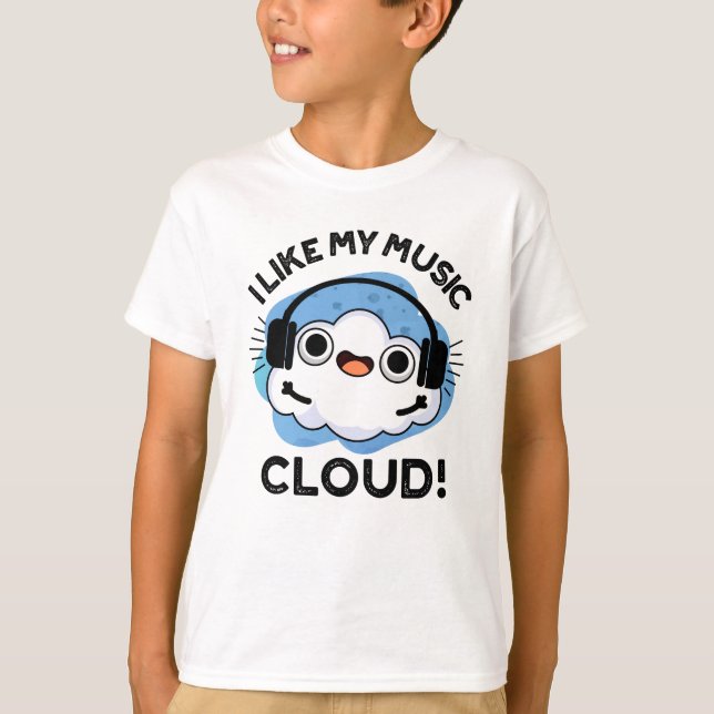 Jag gillar mitt Music Cloud Funny Weather Pun T Shirt (Framsida)